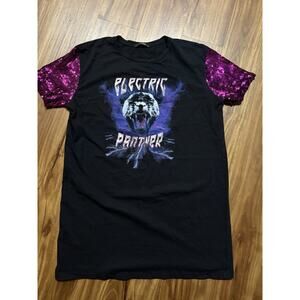 Zara Electric Panther Limited Edition Women’s Sequin Tshirt Dress Size L